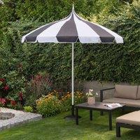 Wyld and Coco Garden Market Parasol Black White - UV-Resistant Aluminium Pole 2.45m