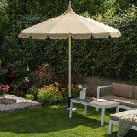 Wyld and Coco Garden Market Parasol 2.45 m Beige Polyester White Aluminium Pole