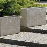 Wyld and Coco Everstone Beige Rectangular Plant Pot Fibreglass Reinforced Fibre