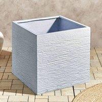 Wyld and Coco Solid White Fibre Clay Square Planter UV Resistant Indoor/Outdoor