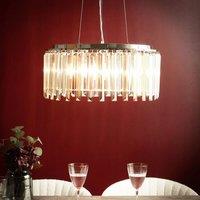 Wyld and Coco Glamour Chrome Glass Crystal Chandelier Iron Ceiling Lamp Living and in Silver