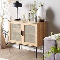 Wyld and Coco 2-Door Sideboard Natural Rattan Front 72 x 80 cm in Brown