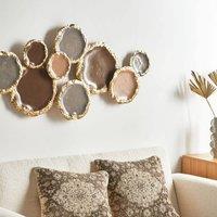 Wyld and Coco Geometric Multicolor Iron Wall Sculpture Hand-Painted Modern Wall Art in Gold