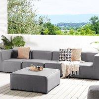 Wyld and Coco Modular 4-Seater Garden Sofa with Ottoman Grey Fabric