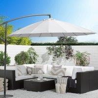 Wyld and Coco Cantilever Garden Parasol Light Grey Aluminium Polyester Canopy
