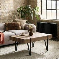 Wyld and Coco Coffee Table - Brown MDF Top Black Hairpin Legs 110 x 60 cm