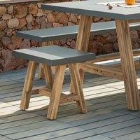 Wyld and Coco Stool - Grey Concrete Seat Acacia Wood Legs