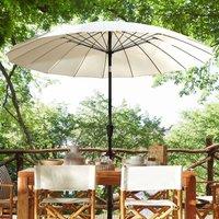 Wyld and Coco Market Garden Parasol 255cm - Light Beige Tilting Crank Aluminium