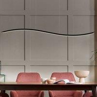 Wyld and Coco Pendant Lamp - Black Iron Wave Shade with Integrated LED