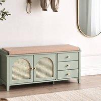 Wyld and Coco Mint Green Shoe Bench With 3 Drawers and Padded Seat