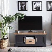 Wyld and Coco Grey TV Stand for Up to 52 Inch TVs 2 Cabinets and Drawer