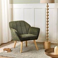 Wyld and Coco Armchair Green - Water-Repellent Upholstery Rubberwood Legs