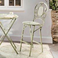 Wyld and Coco Garden Set 2 French Retro Green Iron Foldable Outdoor Chairs