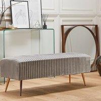 Wyld and Coco Grey Velvet Bench with Gold Metal Legs 118 x 40 cm