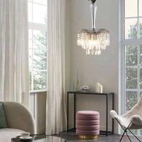 Wyld and Coco Silver Glass Crystals 3-Light Vintage Chandelier