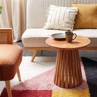 Wyld and Coco Aria Dark Brown Acacia Round Coffee Table 50cm