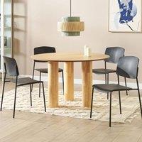 Wyld and Coco Black Armless Dining Chairs Set of 2 Contemporary Synthetic Seats