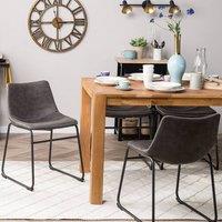 Wyld and Coco Grey Fabric Dining Chairs Set of 2