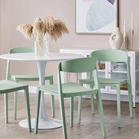 Wyld and Coco Mint Green Stackable Armless Dining Chairs - Set of 2