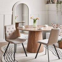 Wyld and Coco Light Brown Armless Dining Chairs Set of 2 Scandinavian