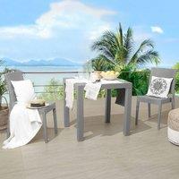 Wyld and Coco Minimalist Stackable Garden Dining Chairs Set of 2 Grey