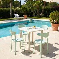 Wyld and Coco Mint Green Polypropylene Garden Chairs Set 4 Lightweight Weather