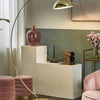 Wyld and Coco Aura Arc Floor Lamp 188cm - Gold Arc with Chrome Leg