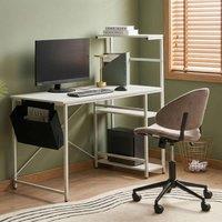Wyld and Coco Office Desk - White MDF Top with Powder-Coated Frame
