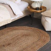 Wyld and Coco Natural Jute Braided Oval Rug 120 x 180 cm Beige | Size: 120 cm x 180 cm