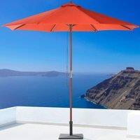 Wyld and Coco Garden Parasol 270cm Red - Foldable Birch Pole Outdoor Modern