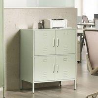 Wyld and Coco Mint Green Iron 4-Door Document Cabinet