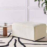 Wyld and Coco Ottoman Light Beige - Rectangular Minimalist Footstool