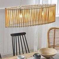Wyld and Coco Boho Light-Brown MDF Pendant Lamp with Two Bulbs in Brown