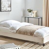 Wyld and Coco EU Single Bed 3ft Light Beige Boucle - Slatted Frame Without Headboard