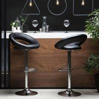Wyld and Coco Prime Two Pack Black Faux Leather Swivel Bar Stools Height