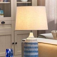 Wyld and Coco Blue Ceramic Table Lamp with White Fabric Shade 66 cm
