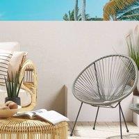 Wyld and Coco Garden Chair - Dark Grey PE Rattan Papasan Modern