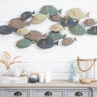 Wyld and Coco Handmade Coastal Multicolour Metal Fish Wall Art in Blue