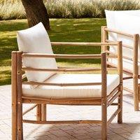Wyld and Coco Bamboo Armchair with Removable Cushions in White