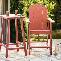 Wyld and Coco Garden Bar Chair - Red Weather-Resistant Modern Style