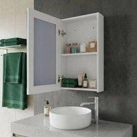 Wyld and Coco Bathroom Mirror White Modern Plywood Construction Hidden Shelf