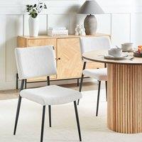 Wyld and Coco Heritage Home Set of 2 Off-White Corduroy Dining Chairs in White