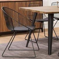 Wyld and Coco Two Dining Chairs - Black Steel Frame with Faux Leather Cushions