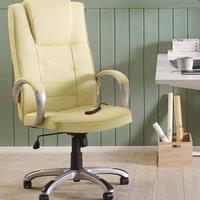 Wyld and Coco Beige Faux Leather Office Chair with Massage and Heated Seat