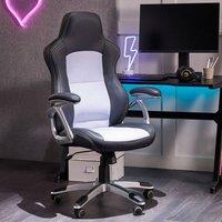 Wyld and Coco Ergonomic Mesh and Faux Leather Office Chair - Grey