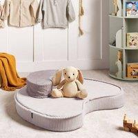Wyld and Coco Bean Shaped Floor Cushion Set Beige Brown Cotton Velvet Corduroy