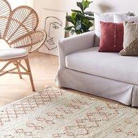 Wyld and Coco Beige Pink Geometric Cotton Rug 160 x 230 cm Hand-Tufted | Size: 160 cm x 230 cm