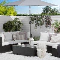 Wyld and Coco Garden Sun Parasol 230 cm Grey Weather-Resistant