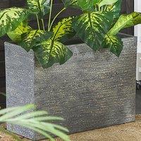 Wyld and Coco Grey Fibre-Clay Rectangular Planter 50 x 70 x 29 cm
