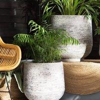 Wyld and Coco Light Grey Fibre Clay Planter 48 x 53 cm